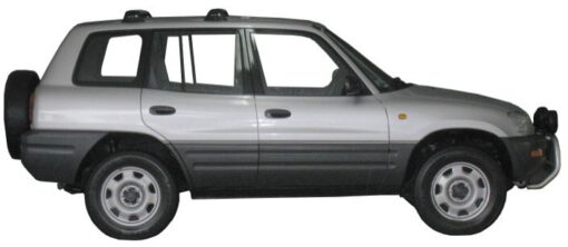 Whispbar Dakdragers Zwart Toyota Rav 4 5dr SUV met Vaste Bevestigingspunten bouwjaar 1994-2000 Complete set dakdragers