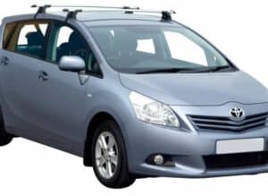 Whispbar Dakdragers Zwart Toyota Verso 5dr MPV met Glad Dak bouwjaar 2009-e.v. Complete set dakdragers