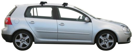 Whispbar Dakdragers Zwart Volkswagen Golf Mk5 5dr Hatch met Glad Dak bouwjaar 2004-2007 Complete set dakdragers