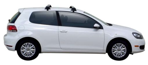 Whispbar Dakdragers Zwart Volkswagen Golf Mk6 3dr Hatch met Glad Dak bouwjaar 2010-2012 Complete set dakdragers