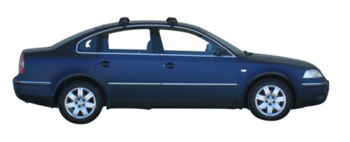 Whispbar Dakdragers Zwart Volkswagen Passat Mk5.5 4dr Sedan met Glad Dak bouwjaar 2001-2004 Complete set dakdragers