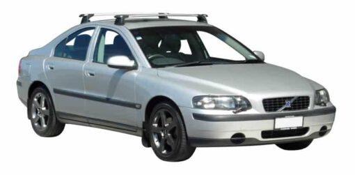 Whispbar Dakdragers Zilver Volvo S60 4dr Sedan met Vaste Bevestigingspunten bouwjaar 2000-2009 Complete set dakdragers