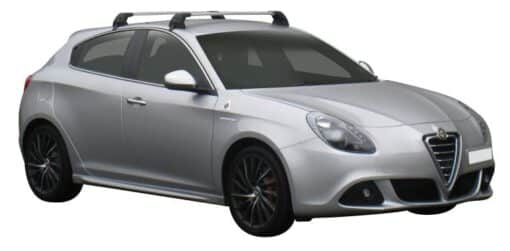 Whispbar Dakdragers Zwart Alfa Romeo Giulietta 5dr Hatch met Glad Dak bouwjaar 2010-2013 Complete set dakdragers