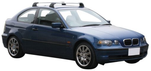 Whispbar Dakdragers Zwart BMW 3 Series E46 Compact 3dr Hatch met Vaste Bevestigingspunten bouwjaar 2000-2004 Complete set dakdragers