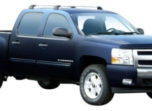 Whispbar Dakdragers Zilver Chevrolet Silverado Crew Cab 4dr Ute met Glad Dak bouwjaar 2007-e.v. Complete set dakdragers