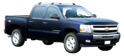 Whispbar Dakdragers Zilver Chevrolet Silverado Crew Cab 4dr Ute met Glad Dak bouwjaar 2007-e.v. Complete set dakdragers