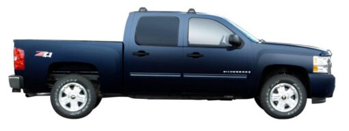 Whispbar Dakdragers Zilver Chevrolet Silverado Crew Cab 4dr Ute met Glad Dak bouwjaar 2007-e.v. Complete set dakdragers