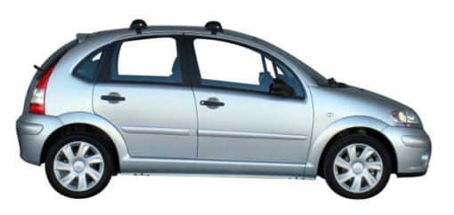 Whispbar Dakdragers Zwart Citroen C3 5dr Hatch met Glad Dak bouwjaar 2002-2009 Complete set dakdragers