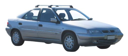 Whispbar Dakdragers Zilver Citroen Xantia 5dr Hatch met Glad Dak bouwjaar 1993-2001 Complete set dakdragers