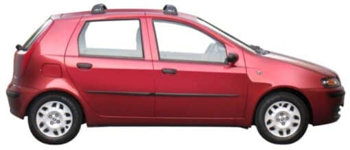 Whispbar Dakdragers Zwart Fiat Punto 5dr Hatch met Vaste Bevestigingspunten bouwjaar 1999-2003 Complete set dakdragers