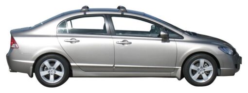 Whispbar Dakdragers Zilver Honda Civic 4dr Sedan met Glad Dak bouwjaar 2005-2011 Complete set dakdragers