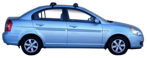 Whispbar Dakdragers Zwart Hyundai Accent 4dr Sedan met Glad Dak bouwjaar 2006-2011 Complete set dakdragers