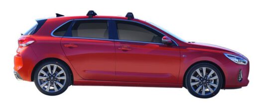 Whispbar Dakdragers Zwart Hyundai i30 Glass Roof 5dr Hatch met Glad Dak bouwjaar 2017-e.v. Complete set dakdragers