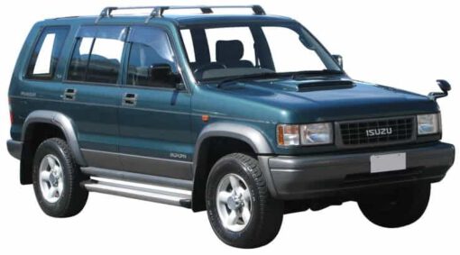 Whispbar Dakdragers Zwart Isuzu Bighorn 5dr SUV met Glad Dak bouwjaar 1992-2002 Complete set dakdragers