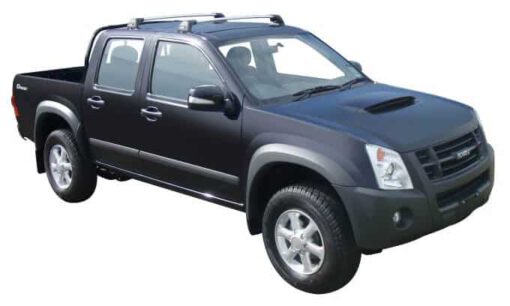 Whispbar Dakdragers Zilver Isuzu D-Max Double Cab 4dr Ute met Glad Dak bouwjaar 2007-2012 Complete set dakdragers