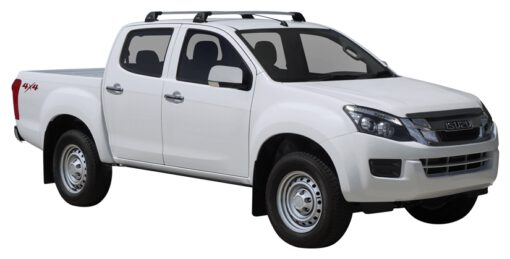 Whispbar Dakdragers Zilver Isuzu D-Max Double Cab 4dr Ute met Vaste Bevestigingspunten bouwjaar 2012-2017 Complete set dakdragers