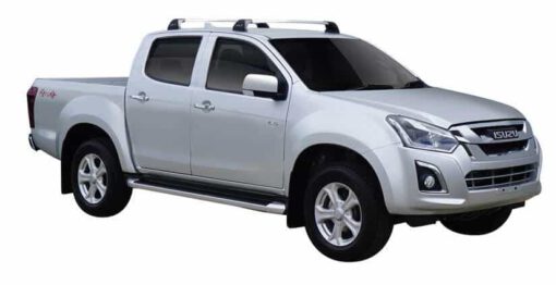 Whispbar Dakdragers Zilver Isuzu D-Max Double Cab 4dr Ute met Vaste Bevestigingspunten bouwjaar 2017-e.v. Complete set dakdragers