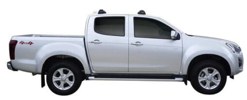 Whispbar Dakdragers Zilver Isuzu D-Max Double Cab 4dr Ute met Vaste Bevestigingspunten bouwjaar 2017-e.v. Complete set dakdragers