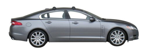 Whispbar Dakdragers Zilver Jaguar XF 4dr Coupe met Glad Dak bouwjaar 2008-2015 Complete set dakdragers