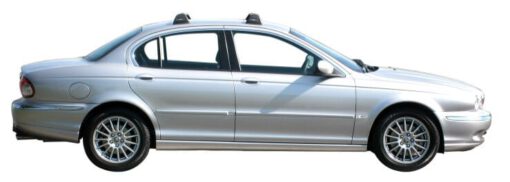 Whispbar Dakdragers Zilver Jaguar X-Type 4dr Sedan met Vaste Bevestigingspunten bouwjaar 2001-2009 Complete set dakdragers