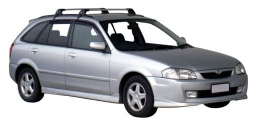 Whispbar Dakdragers Zilver Mazda 323 Familia 5dr Estate met Glad Dak bouwjaar 1998-2003 Complete set dakdragers