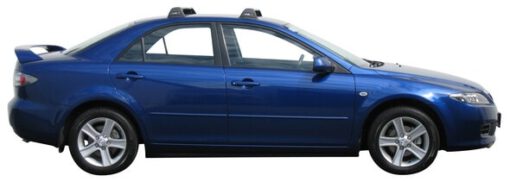 Whispbar Dakdragers Zwart Mazda 6 4dr Sedan met Vaste Bevestigingspunten bouwjaar 2002-2007 Complete set dakdragers