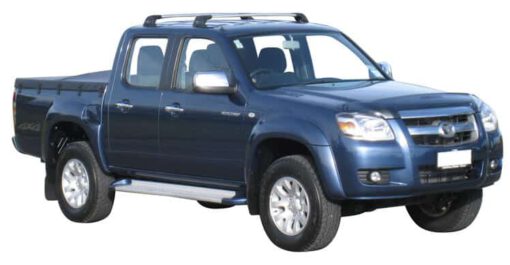 Whispbar Dakdragers Zilver Mazda BT-50 Crew Cab 4dr Ute met Glad Dak bouwjaar 2007-2012 Complete set dakdragers