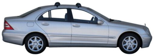 Whispbar Dakdragers Zilver Mercedes-Benz C-Class W203 4dr Sedan met Glad Dak bouwjaar 2000-2007 Complete set dakdragers