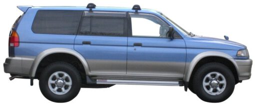 Whispbar Dakdragers Zilver Mitsubishi Challenger 5dr SUV met Glad Dak bouwjaar 1996-2009 Complete set dakdragers