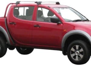 Whispbar Dakdragers Zilver Mitsubishi L200 KB4T Doubl 4dr Ute met Glad Dak bouwjaar 2005-2009 Complete set dakdragers