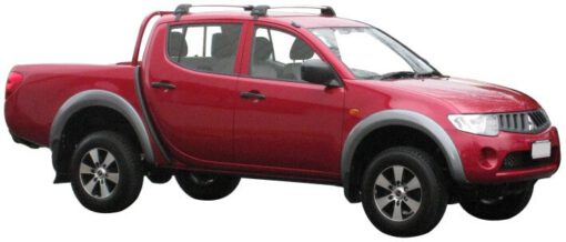 Whispbar Dakdragers Zilver Mitsubishi L200 KB4T Doubl 4dr Ute met Glad Dak bouwjaar 2005-2009 Complete set dakdragers