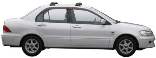 Whispbar Dakdragers Zwart Mitsubishi Lancer 4dr Sedan met Vaste Bevestigingspunten bouwjaar 2000-2003 Complete set dakdragers