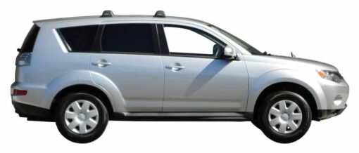 Whispbar Dakdragers Zilver Mitsubishi Outlander 5dr SUV met Vaste Bevestigingspunten bouwjaar 2005-2012 Complete set dakdragers