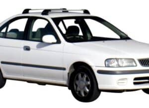 Whispbar Dakdragers Zwart Nissan Sunny 4dr Sedan met Glad Dak bouwjaar 1999-2007 Complete set dakdragers