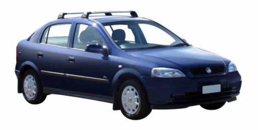 Whispbar Dakdragers Zilver Opel Astra 5dr Hatch met Vaste Bevestigingspunten bouwjaar 1998-2003 Complete set dakdragers