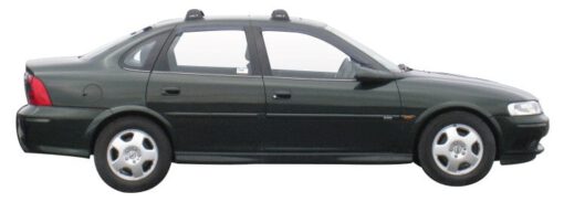 Whispbar Dakdragers Zwart Opel Vectra 4dr Sedan met Glad Dak bouwjaar 1995-2001 Complete set dakdragers