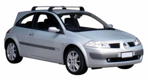 Whispbar Dakdragers Zilver Renault Megane Mk2 3dr Hatch met Vaste Bevestigingspunten bouwjaar 2003-2008 Complete set dakdragers