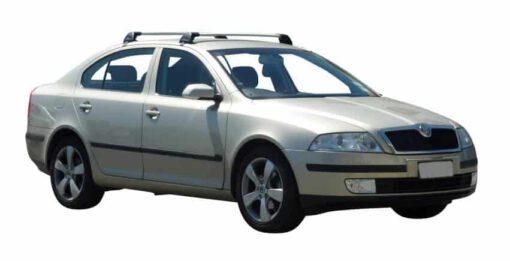 Whispbar Dakdragers Zilver Skoda Octavia II 4dr Liftback met Glad Dak bouwjaar 2004-2009 Complete set dakdragers