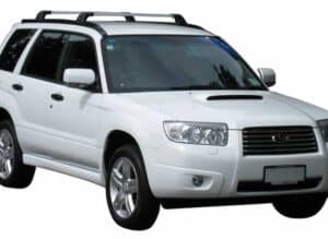 Whispbar Dakdragers Zilver Subaru Forester 5dr Estate met Geintegreerde dakrails bouwjaar 2003-2008 Complete set dakdragers