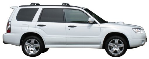 Whispbar Dakdragers Zilver Subaru Forester 5dr Estate met Geintegreerde dakrails bouwjaar 2003-2008 Complete set dakdragers