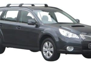 Whispbar Dakdragers Zilver Subaru Outback 5dr Estate met Geintegreerde dakrails bouwjaar 2010-2014 Complete set dakdragers