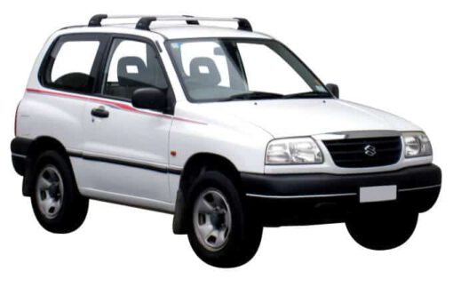 Whispbar Dakdragers Zilver Suzuki Escudo 3dr SUV met Vaste Bevestigingspunten bouwjaar 1998-2004 Complete set dakdragers