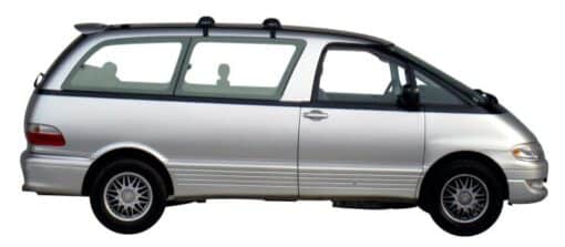 Whispbar Dakdragers Zilver Toyota Emina Lucida 4dr MPV met Vaste Bevestigingspunten bouwjaar 1992-1999 Complete set dakdragers