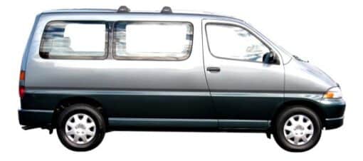 Whispbar Dakdragers Zilver Toyota Granvia 4dr MPV met Vaste Bevestigingspunten bouwjaar 1996-2004 Complete set dakdragers