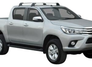 Whispbar Dakdragers Zilver Toyota HiLux Double Cab 4dr Ute met Glad Dak bouwjaar 2016-e.v. Complete set dakdragers