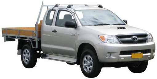 Whispbar Dakdragers Zwart Toyota HiLux Xtra Cab 2dr Ute met Glad Dak bouwjaar 2004-e.v. Complete set dakdragers