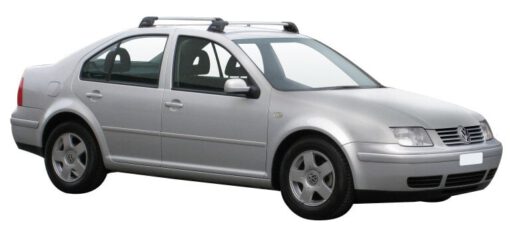 Whispbar Dakdragers Zilver Volkswagen Bora 4dr Sedan met Vaste Bevestigingspunten bouwjaar 1999-2005 Complete set dakdragers