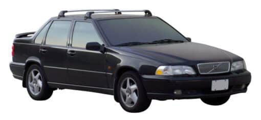 Whispbar Dakdragers Zilver Volvo S70 4dr Sedan met Glad Dak bouwjaar 1997-2000 Complete set dakdragers