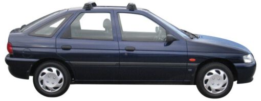 Whispbar Dakdragers Zilver Ford Escort 5dr Hatch met Glad Dak bouwjaar 1990-1999 Complete set dakdragers