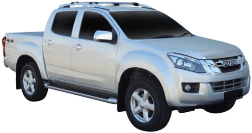 Whispbar Dakdragers Zilver Isuzu D-Max Utah 4dr Ute met Dakrails bouwjaar 2013-2017 Complete set dakdragers